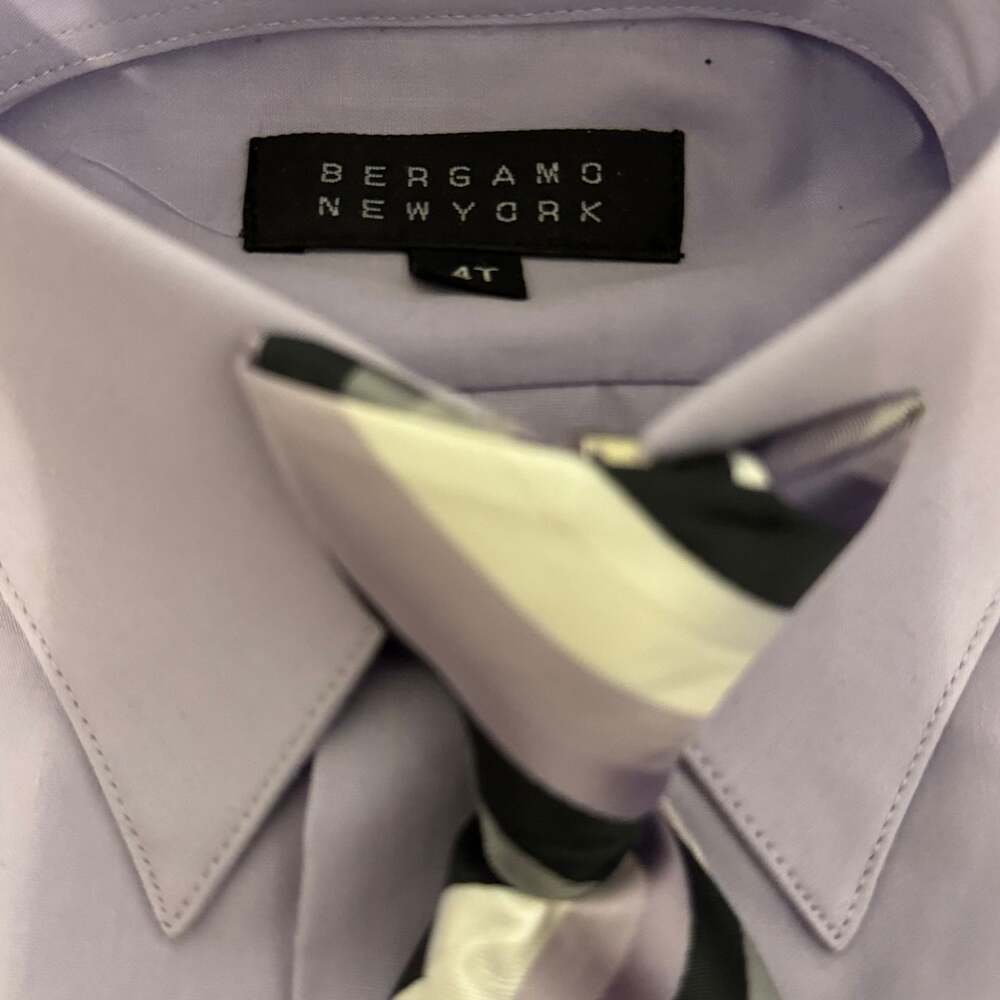 boys lilac Wysteria light purple formal dress shirt with matching tie Easter